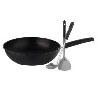赫曼德 HMD-9515锦华炒锅三件套 32cm炒锅+锅铲+汤勺 jh