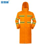金臻赫加厚防暴雨长款成人男女连体防汛雨衣外卖户外工地双层春亚纺橘色旗舰版XL