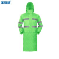金臻赫加厚防暴雨长款成人男女连体防汛雨衣外卖户外工地双层春亚纺荧光绿旗舰版XL