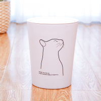 禧天龙 T-3083优贝卫生桶/布丁白/侧颜猫印花 Z