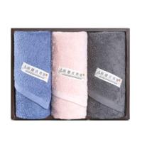 洁丽雅 Grace毛巾三条装-素棉白/蓝/ 粉/灰 Z