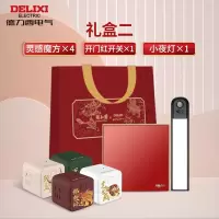 德力西电气(DELIXI ELECTRIC) 颐和园联名礼盒魔方插座开门红开关USB插排年货节过年送礼(含小夜灯)