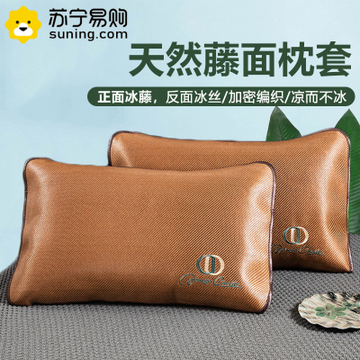 卡洛儿杜香夏季冰丝枕头套单个夏天冰藤凉席枕套男家用一对装枕芯内胆套