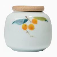 博威 大蒜盒 手绘枇杷-圆罐