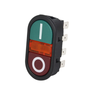 搅拌机开关按钮T85 TAIHENG椭圆形TA1双位按钮带灯插脚15A