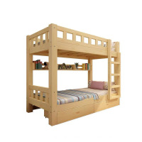 北京德诚和原木色松木上下床(含书架含抽屉) 1200*2000*1800