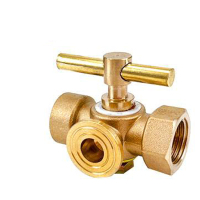 花啼 黄铜三通旋塞 阀门 铜旋塞内螺纹手柄 中体王粗牙 4分*4分 1个