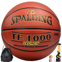 斯伯丁(SPALDING)比赛篮球传奇TF1000吸湿室内赛事7号PU材质蓝球