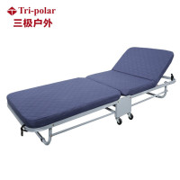 Tri-polar三级户外 TP1054 单人简易办公室午休床便携午睡床海绵床两折硬板折叠床 深蓝色188*110*28