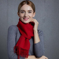 恒源祥 羊毛围巾 (大红)