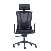 GRANDMEY 办公椅带头枕脚踏网布椅职员椅 680*680*1180mm/把