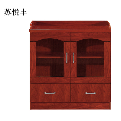 苏悦丰胡桃色餐边柜简约茶水柜二门800*400*860[工厂现做 7天内发货]