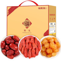 褔東海(FU DONG HAI) 枸杞红枣龙眼肉套盒1400g 精挑高州桂圆肉 免洗红枸杞子甘肃黄芪片