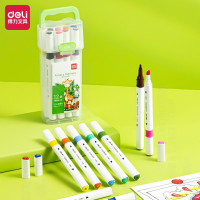 得力(deli)12色速干马克笔涂色套装水彩笔记号笔 六一儿童节礼物 HM102-12