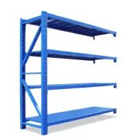 匠柏岚 储物置物架展示架重型铁架货架 四层蓝色副架 500kg1500*600*2000mm 1个