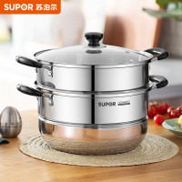 苏泊尔(SUPOR)SZ26B5好帮手不锈钢双层复底蒸锅26cm