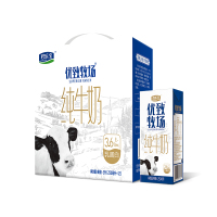 君乐宝 优致牧场 全脂灭菌乳3.6g/100mL蛋白质 高钙纯牛奶 250mL*12盒/件礼盒装 1件(货期3-5天)