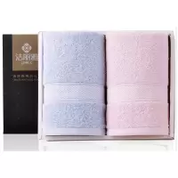 洁丽雅(grace) 毛巾2条 礼盒装 红色+兰色 110g 76*35cm (含手提袋)