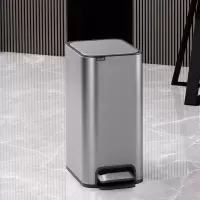 JAH不锈钢垃圾桶家用脚踏带盖厨房窄脚踩大号客厅厕所卫生间夹缝轻奢