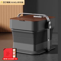 凯诗捷(KASJ)全自动按摩折叠泡脚桶洗脚桶加热足浴盆洗脚盆电动泡脚盆足浴桶送爸妈生日礼物K1 挚爱灰