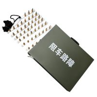 手动阻车路障阻车器遥控一体式手动伸缩免埋式便携8米铝合金三角钉 军绿色不锈钢阻车路障