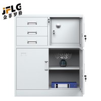 金菲罗格钢制办公柜储物柜多层带锁凭证柜 三斗保矮柜