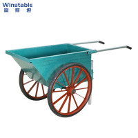 稳斯坦 WST241 手推车 环保建筑工地用工程车 搬运车大号绿色+实心轮一辆