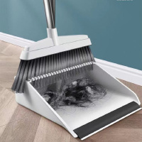 无尘氏 扫把套装 室内刮齿簸箕磁吸卡扣不沾毛扫头发神器 北欧白[防风款]扫把套装