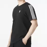 阿迪达斯(adidas)短袖男装女装23夏新款NEO情侣运动服跑步健身 HN8779/黑
