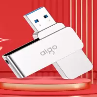 aigo 金属旋转系列银色U盘 标配 U330 USB3.2 256GB 货期5-10天
