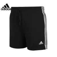 阿迪达斯(adidas)23夏新款运动裤跑步训练健身瑜伽裤子透气棉质休闲五分裤 GM5523/经典黑