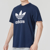 阿迪达斯(adidas)2023夏季新款运动服跑步健身透气宽松休闲短袖T恤 IA4814 深蓝色