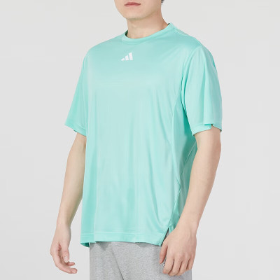 阿迪达斯(adidas) 23夏新款运动服跑步健身训练半袖透气快干圆领休闲t恤衫 IB7918/薄荷绿