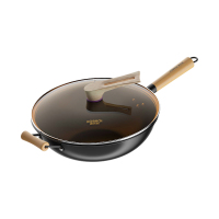 康巴赫炒锅少油烟无涂层精铁锅老铁锅电磁炉燃气通用