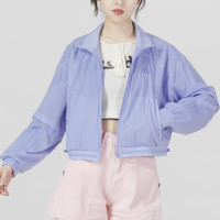 阿迪达斯 (adidas)女装2023夏季新款运动服防晒防风户外透气休闲夏季薄款皮肤衣外套 IC8672/舒适立领/短款