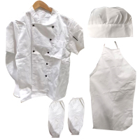 十方嘉 厨师四件套(厨师服、帽子、套袖、围裙 )