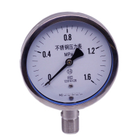 YBF100高温蒸汽压力表 全304不锈钢压力表(0-2.5MPA)