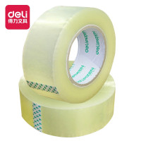 得力30183普诱封箱胶带6卷/筒45mm*100y*45um透明胶带大卷胶带快递打包宽胶布
