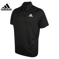 阿迪达斯(adidas)23夏新款商务休闲运动服跑步健身短袖快干透气翻领t恤男 HC2716/经典黑