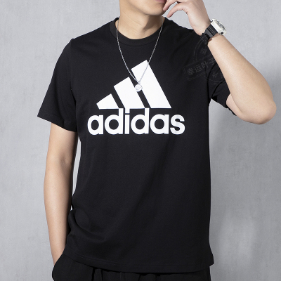 阿迪达斯 (adidas) 23春夏新款运动服健身训练潮流时尚透气圆领短袖T恤 GK9120 黑色