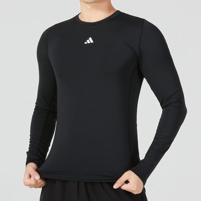 阿迪达斯(adidas)秋季新款运动服健身训练舒适紧身长袖T恤上衣 HK2336/紧身款 /黑色