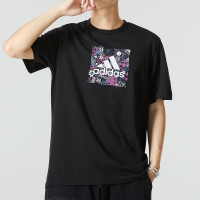 阿迪达斯 (adidas) 2023夏季新款印花运动服时尚舒适透气圆领上衣 IB9427 黑色