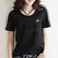 阿迪达斯 (adidas)2023夏季新款运动服休闲时尚圆领短袖体恤半袖 GL0784/黑色