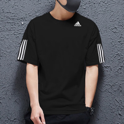 阿迪达斯(adidas) 2023夏季新款户外运动服健身训练时尚舒适透气圆领短袖 GQ2159-黑色