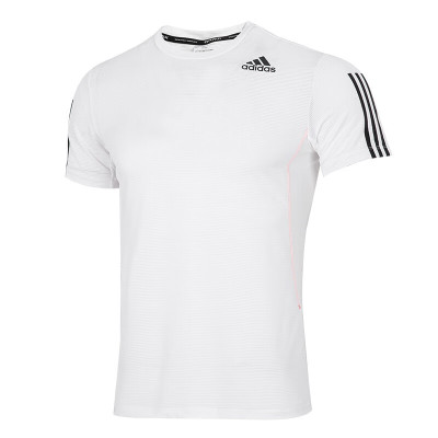 阿迪达斯 (adidas)2023春季新款快干健身服跑步运动短袖H16877 白/黑色