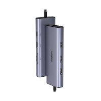 绿联Type-C扩展坞九合一 千兆网口+HDMI*2+PD60W+TF/SD卡槽+USB3.0*2+USB2.0*1