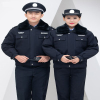 保安服棉服 冬装执勤棉衣加厚夹克短款 棉衣+裤+标贴 180/XXL