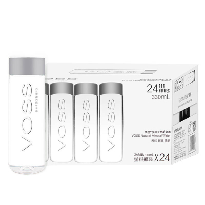 芙丝(VOSS)挪威品牌 塑料瓶国产矿泉水 330ml*24瓶装 矿泉水 瓶装饮用水纯净水