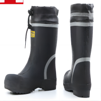钢板水鞋-带钢头的雨鞋长筒防护靴时尚舒适中筒防砸雨鞋钢包头水鞋劳保