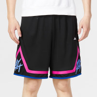 阿迪达斯 (adidas)男裤 2023夏季新款运动裤跑步健身训练休闲裤透气五分裤短裤 IN1710黑色/皇家蓝